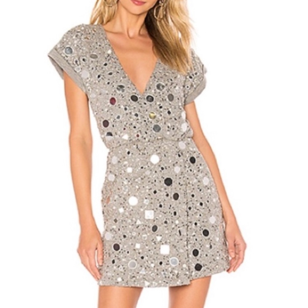 House of Harlow by Nichole Richie mirrored Lora Dress in Heather Grey